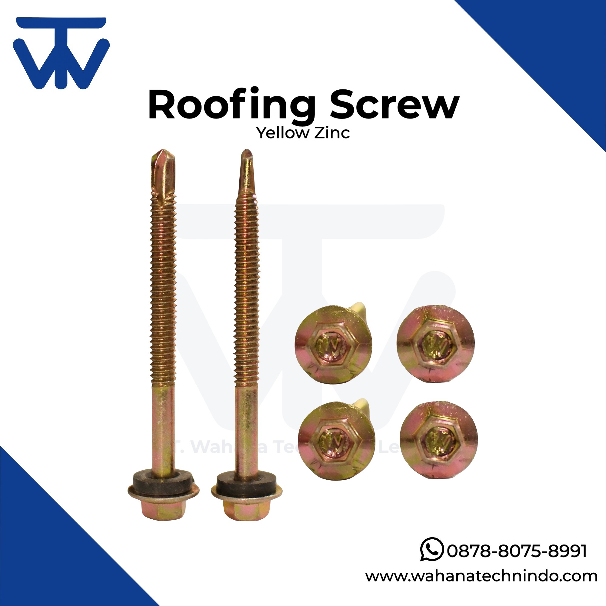 Roofing Screw Yellow Zinc